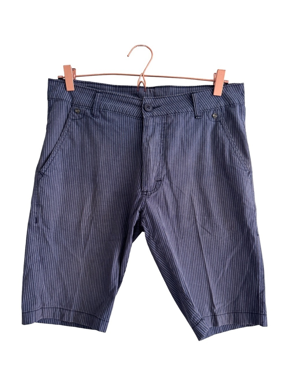 Marcel et Marcel Men’s Navy Blue Striped Chino Shorts Size Medium